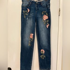 Vintage America Embroidered Blue Bestie Jeans Sz 8R/29